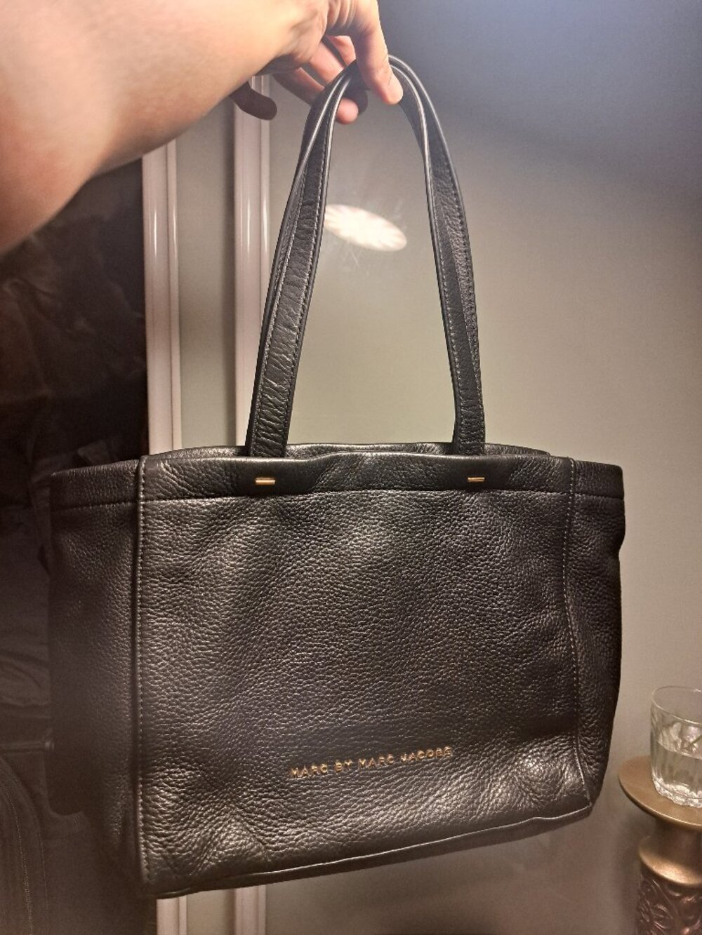 Marc by Marc Jacobs Black Leather Tote Bag, 100% Cow Leather